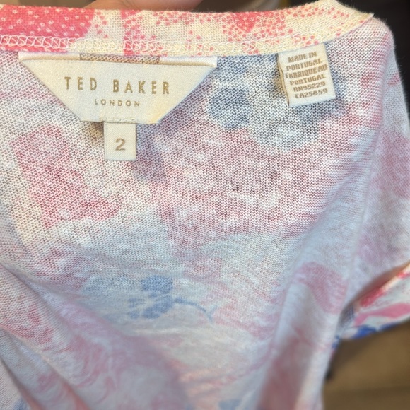 EUC- Ted Baker London Padded shoulder linen blend top - Picture 9 of 10